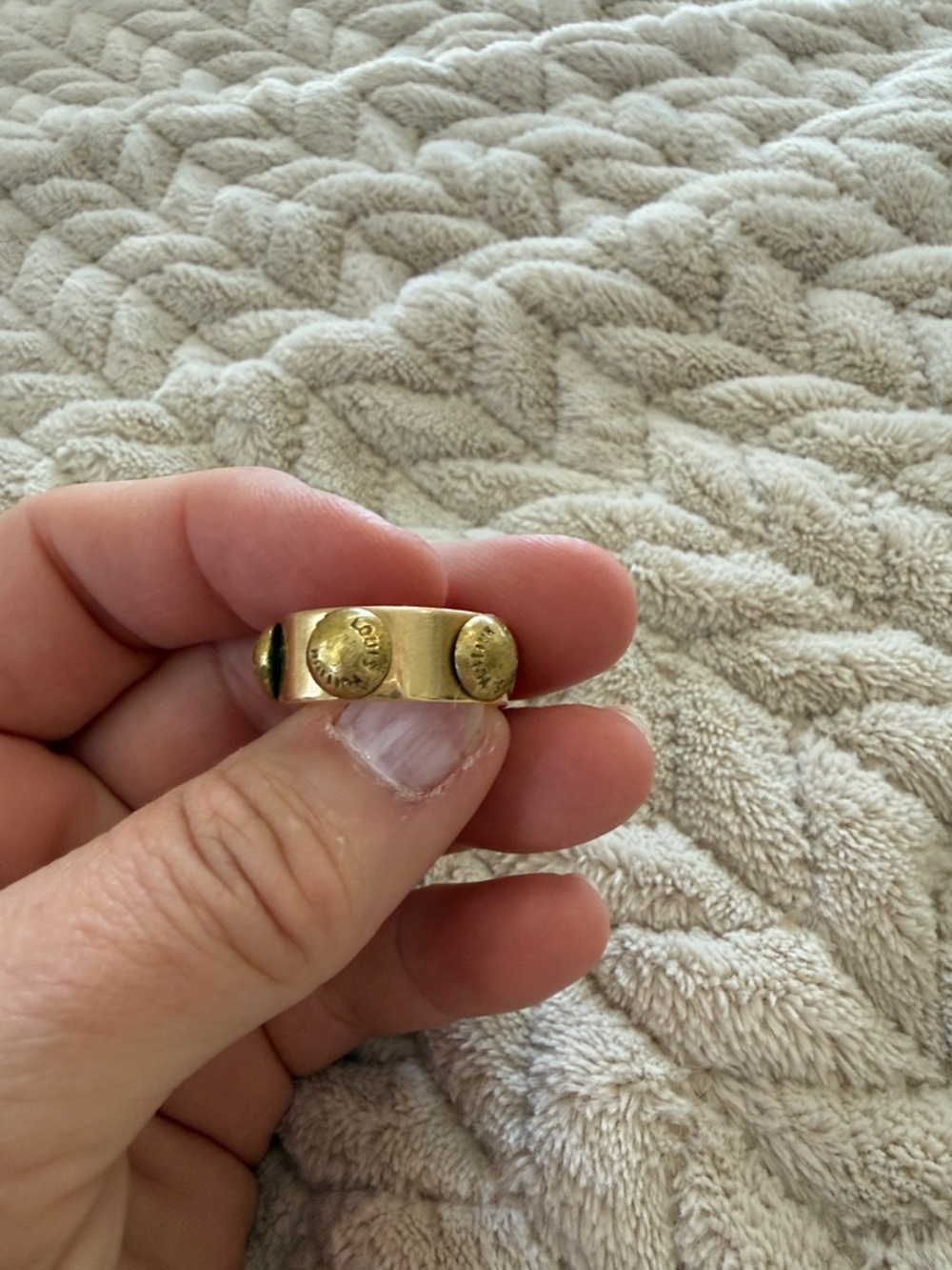 Custom 14k band with Louis Vuitton rivets  Band Ring, size 8